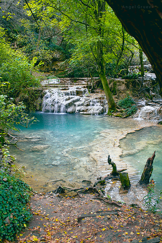 Beautiful place, forest waterfall. There is water cave and another waterfalls too, Bulgaria.
